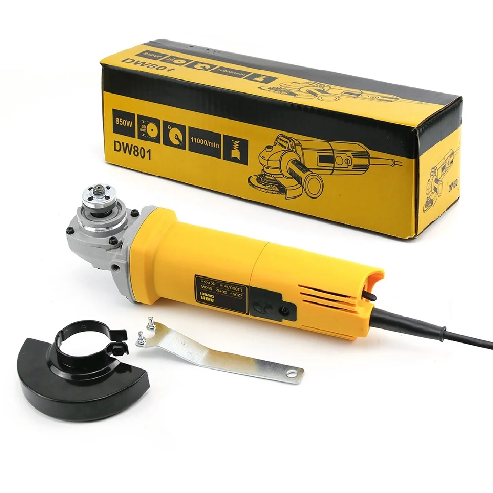LINOON Best Selling 100mm 810w Yellow Rear Switch Small Hand Grinding Machine Portable Mini Electric Power 801 Angle Grinder
