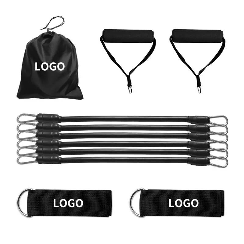 Gym Training Elastic Stretch Fitness Resistance Tubes Logo Custom Leg Exercises Equipment Band