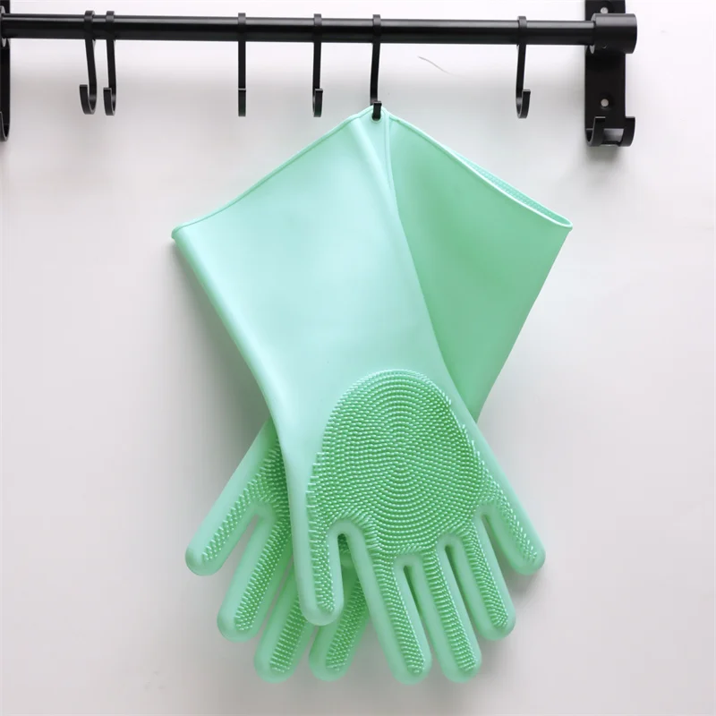 Reusable Magic Brush Dishwasher Silicone Scrubber Gloves For  Dish Washing Clean