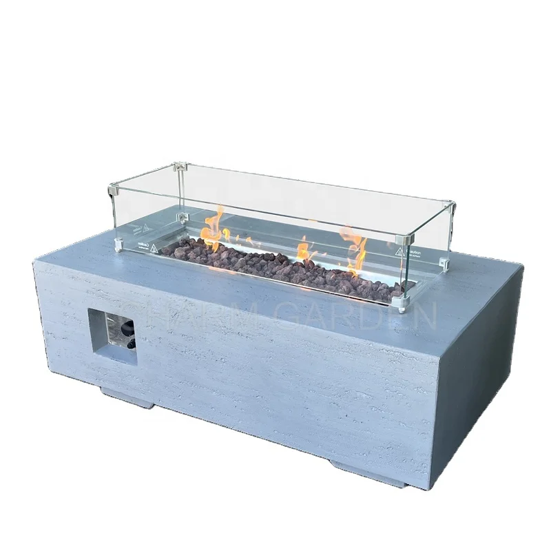 Rectangle Gas Burner Fire Pit Outdoor Propane Gas Fire Pit Table