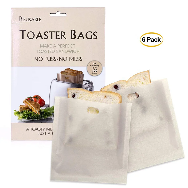 17 * 19 cm * 0.08 mm Made in China Reusable Non Stick Toaster Sandwich Toast Bags for cooking