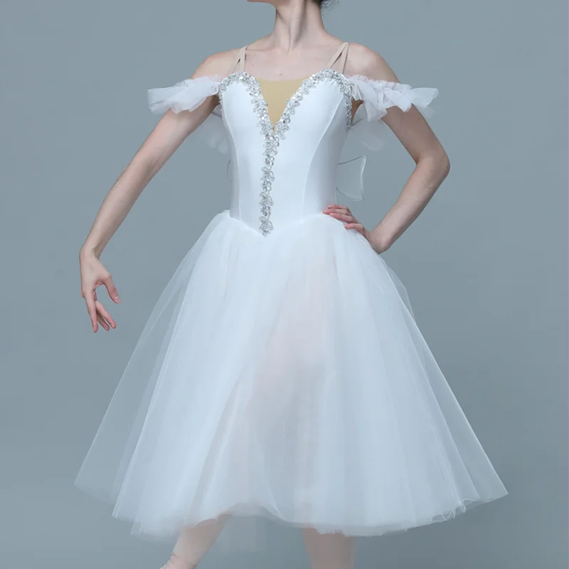 Professional Ballet Dress Adult Kids Dance Skirt Competition Performance Tutu Long Gauze Skirt Ballet Dance Skirt for Girl