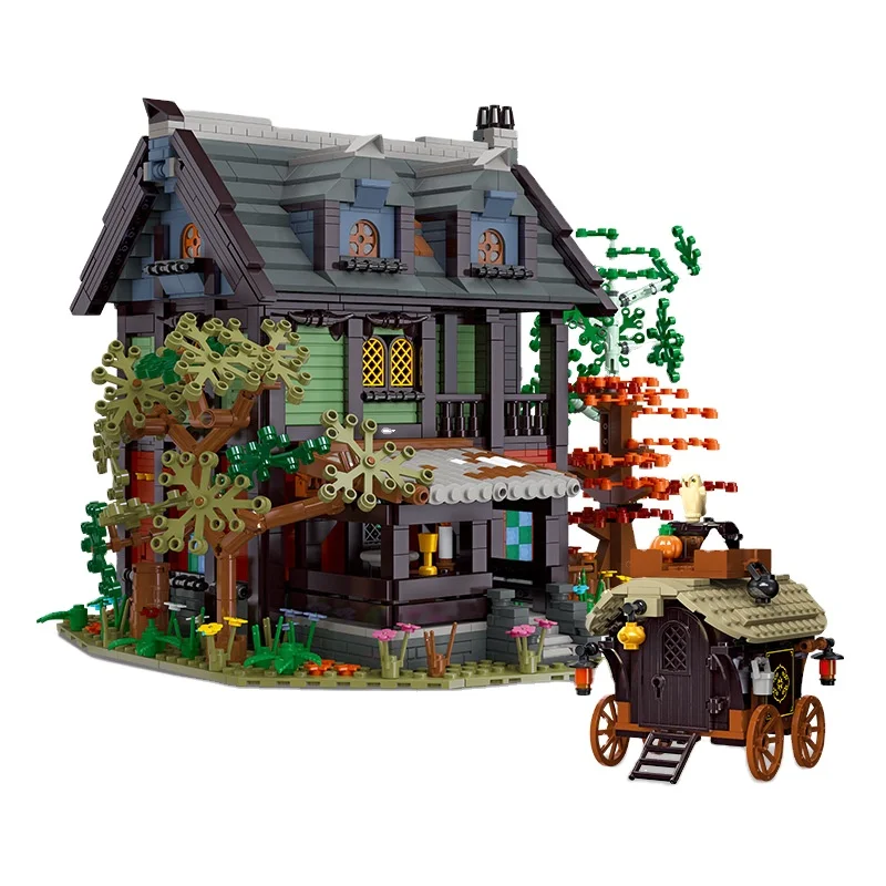 JieStar 89148 2710 Pcs Modular House Model Building Blocks Toys Creative Expert Moc Street View Medieval Hotel Brick