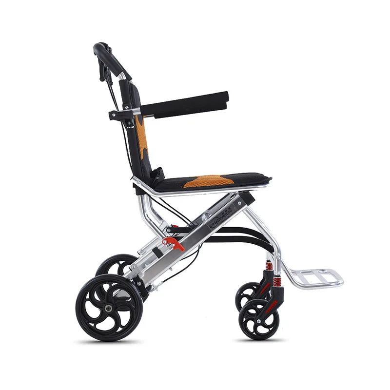 Travel light aircraft wheel folding wheelchair