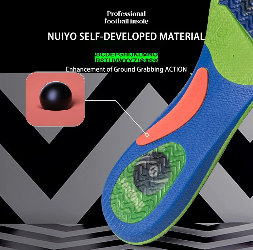 Professional football shoe insoles cushioning anti slip lightweight odor sweat shock absorbing soccer inserts poron sport insole