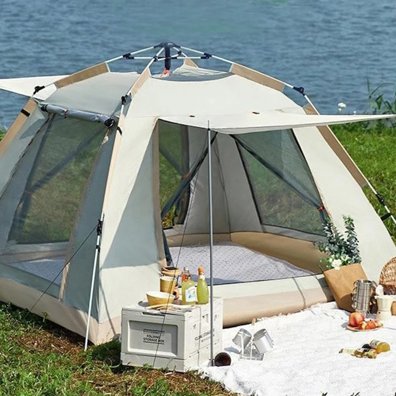 Entai New thickened waterproof sun protection 5 person camping tent tents camping outdoor waterproof large family outdoor tents