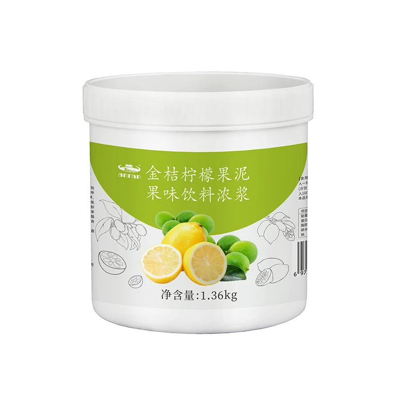 Wholesale 1.36 kg Kumquat Lemon Puree High Quality For Bubble Tea  Fruit Tea Dessert Ice Cream Different Flavor