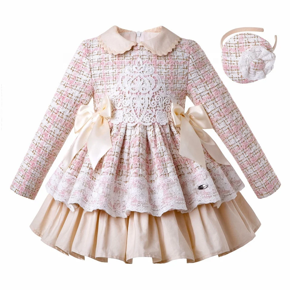 Pettigirl 2024 New Spring Children Kids Girls Dresses for Party and wedding Clothings and Hairband Wear Size 2 3 4 5 6 8 10 12Y