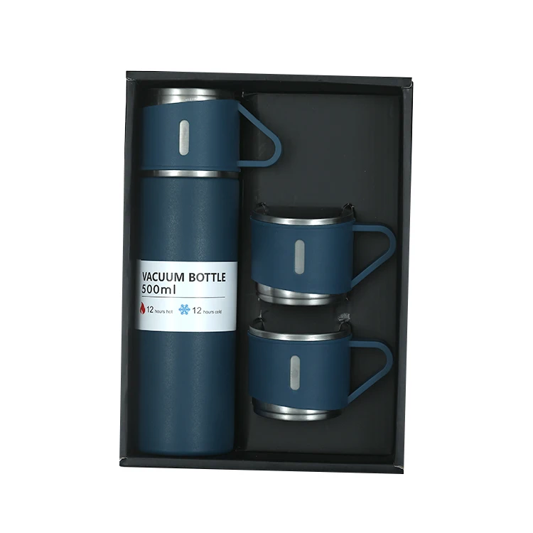 Factory Wholesale Scratch-Resistant Double-Layer Vacuum Gift Box Vacuum Flask 500Ml Business Thermos Set With Two Cups