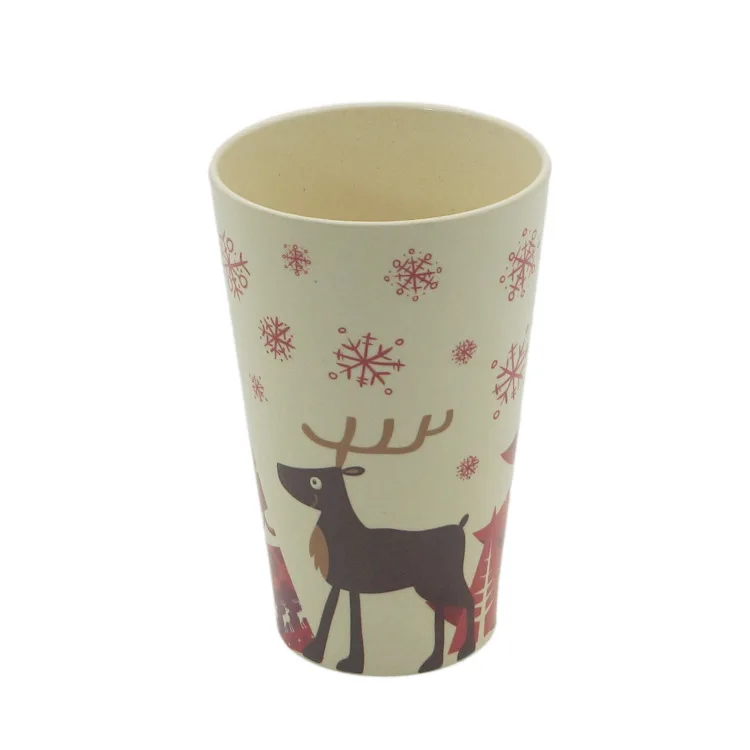 Biodegradable reusable bamboo fiber coffee cups eco-friendly custom printing logo bamboo coffee cups for kids