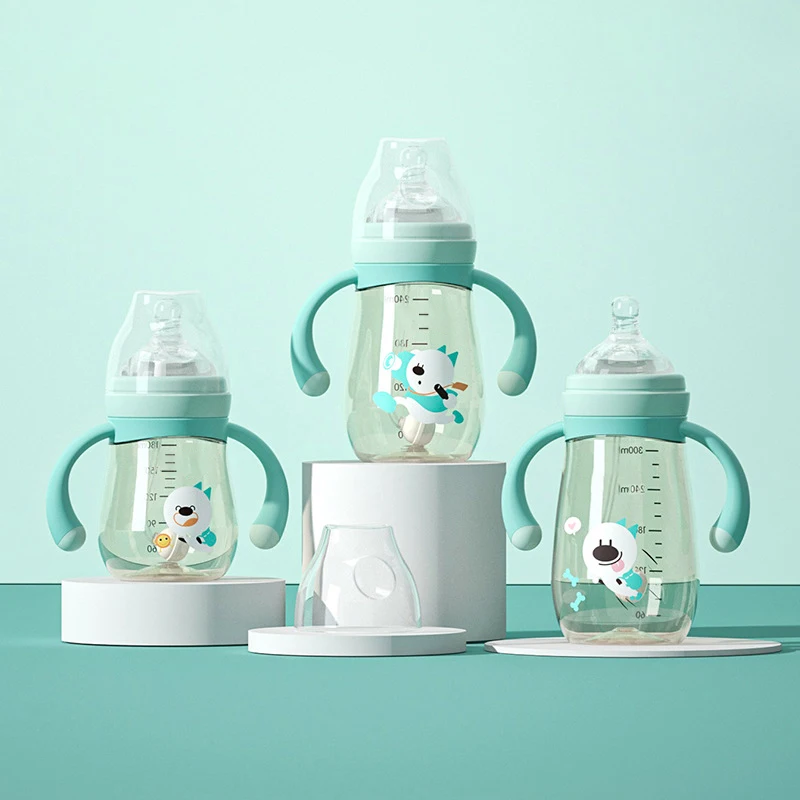 300ML PPSU plastic children baby breast milk storage feeding drinking bottle