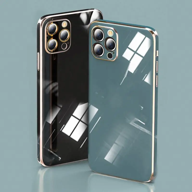 Wholesale  Lens Protector Anti-Fall Phone Back Cover Shockproof Plating Phone Case For iPhone 13 12 11 Mini Pro Max