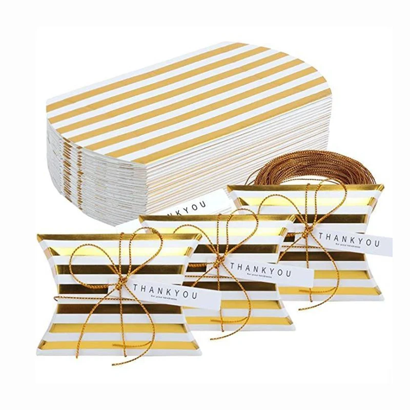 Eco Friendly Pillow Shape Kraft Jewelry Candy Box Craft Paper Wedding Favor Gift Pie Party Bags