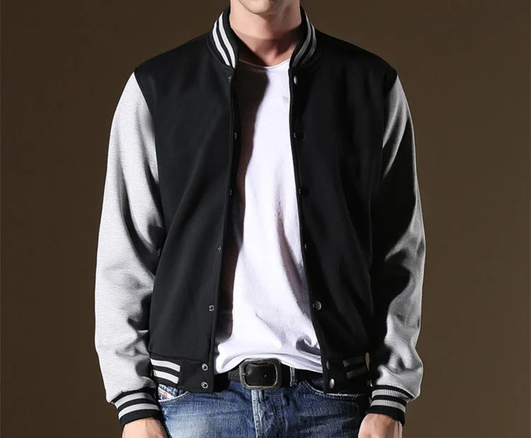 OEM Embroidery Custom logo Men Baseball Jacket Street Leather Varsity Jackets For Men