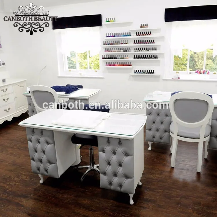 High Quality Salon Furniture White Manicure Table Nail Tables
