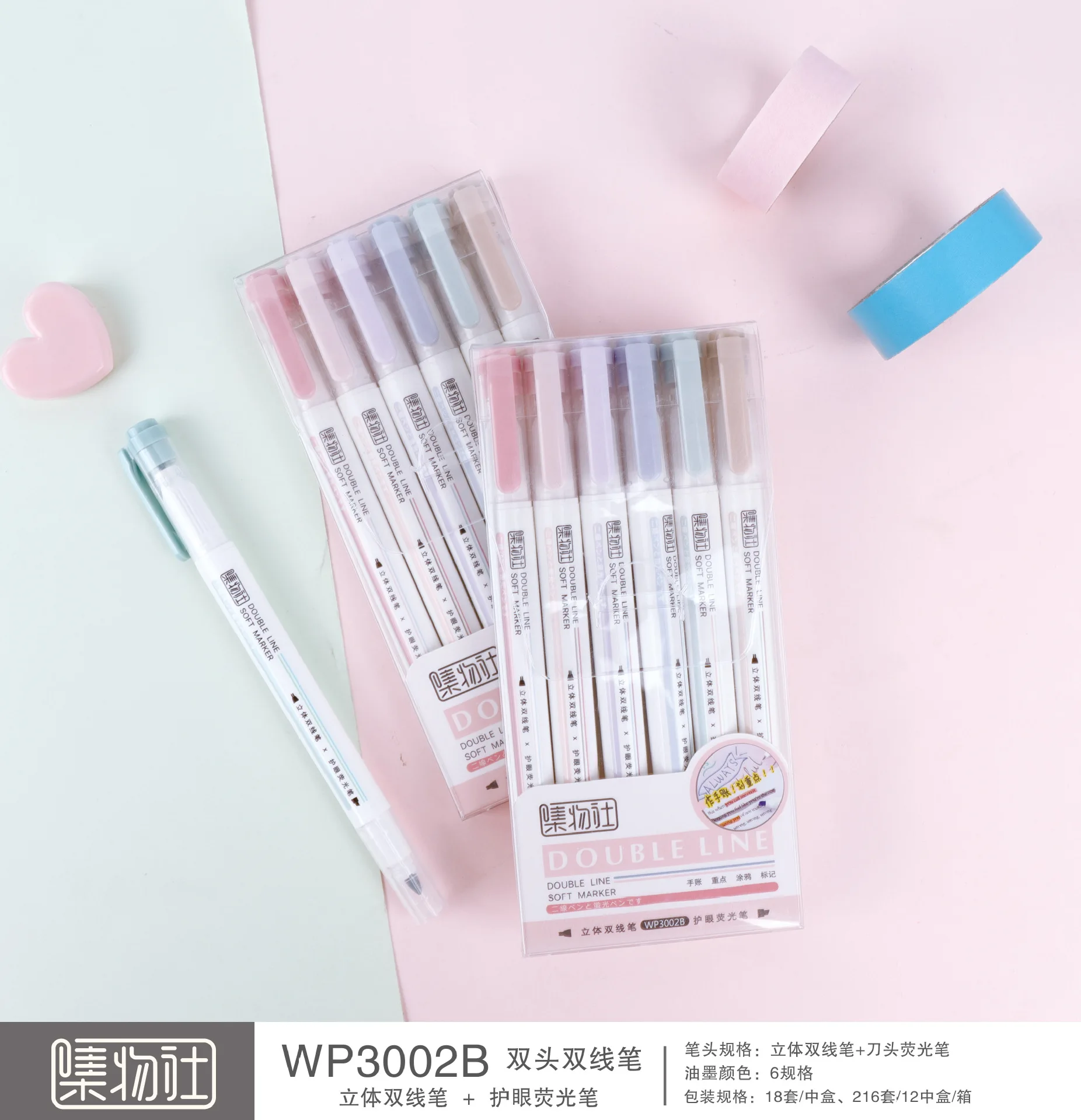 Multi color fluorescent marker pen highlighter marker pen with chisel tip