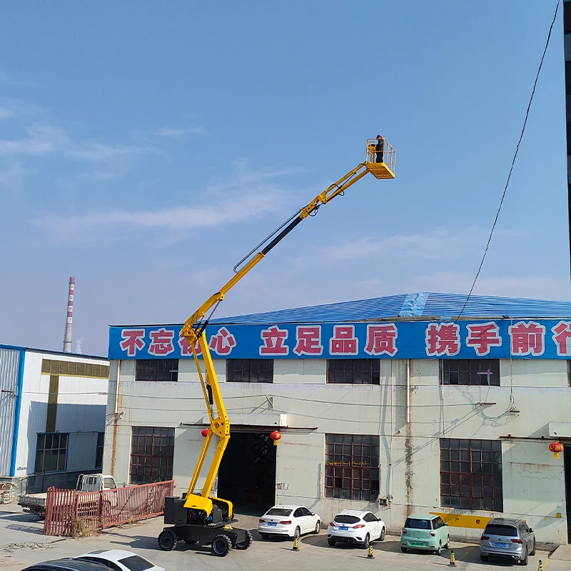 Hot Sale Crawler Towable Tracked Boom Curved Arm Lifter Work Platforms Boom Lift