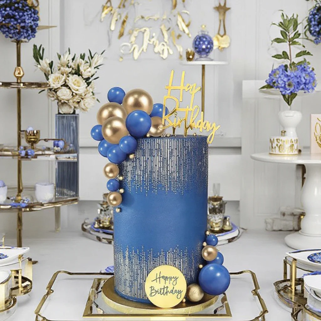 disco mirror ball  Cake Decorations Black Gold & Blue cake decorating supplies for Kids & Adults Christmas Baby Occasions