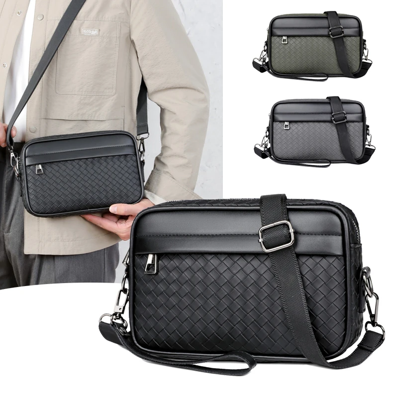 Designer Vintage Crossbody Bag Men Leather Waterproof Leather Messenger Bag
