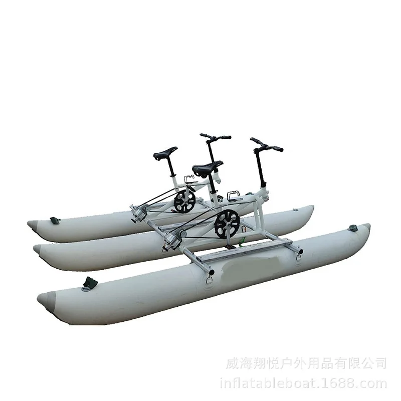 New Design Inflatable water sport equipment sea cycle water bike pedal boat double person
