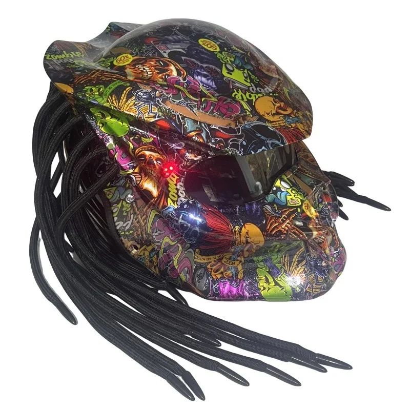 2024 New Design Colorful Bike Predator Helmet Face Predator Motorcycle Helmet
