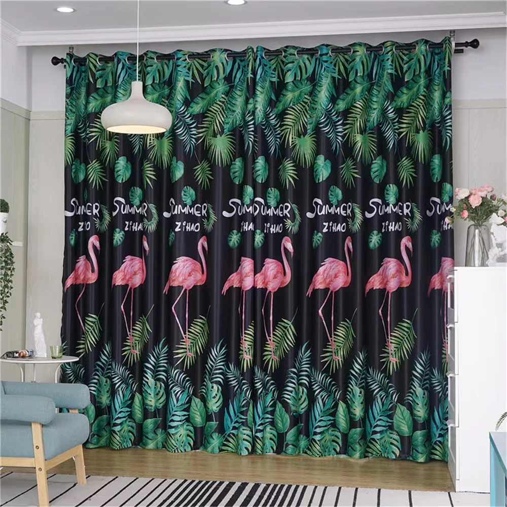100% polyester animal printed blackout curtains for the living room