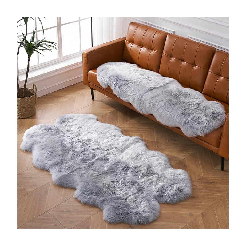 High class quality super soft faux fur sheepskin rug long pile fur rug fluffy fur carpet rug for living room