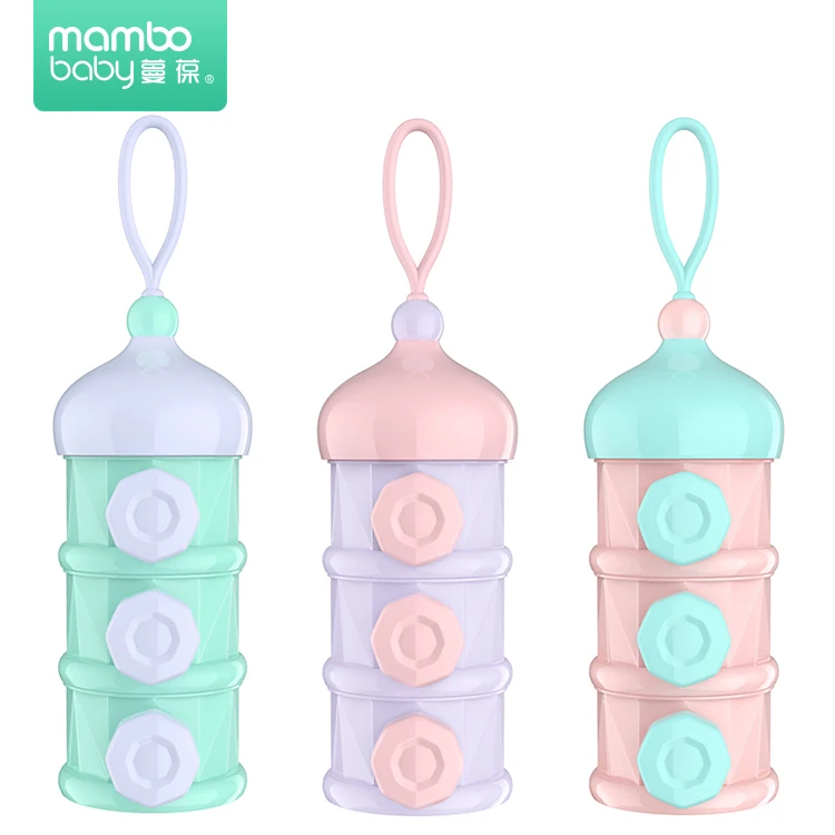 Коробка Mambobaby для молока и порошка, портативный контейнер для кормления младенцев, пищевой контейнер для молока, контейнер для хранения, бутылочка для кормления младенцев с ручкой