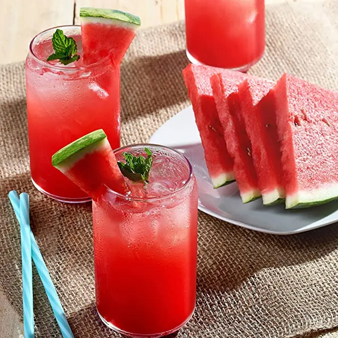 Hot Sale Sublimation 16oz 20oz Libbey  Beer Can Shaped Drinking Glasses Mugs Cups with Bamboo Lid and Glass Straw