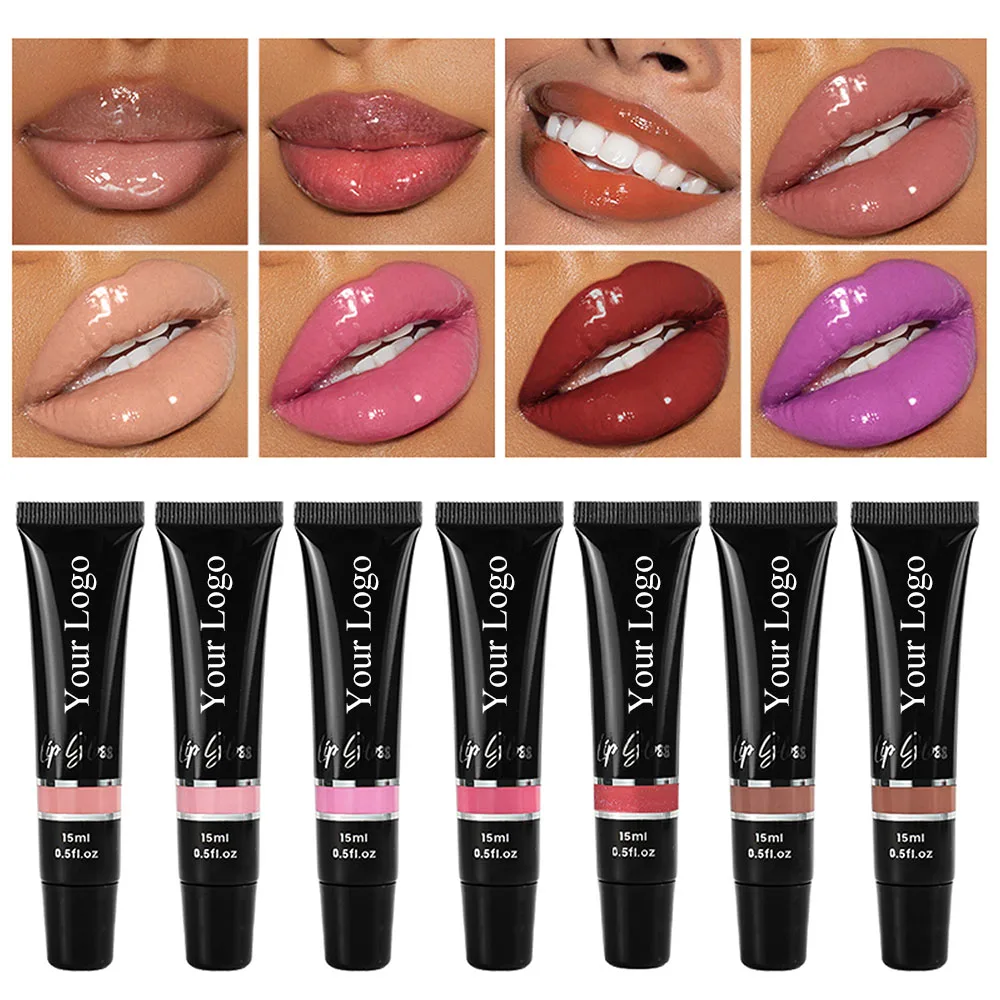 Hot Sales Private Label Moisturizing Lip Plumping Lip Gloss Cosmetics Wholesale Long Lasting Non-Sticky Shiny Pure Lip Gloss