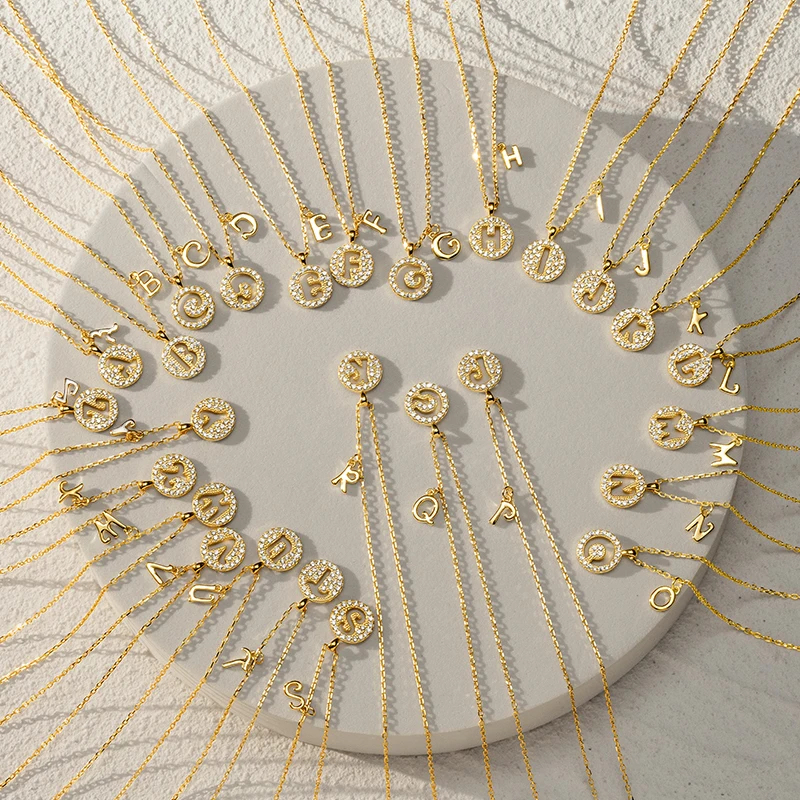 Iced out pendant 925 customized letter necklace