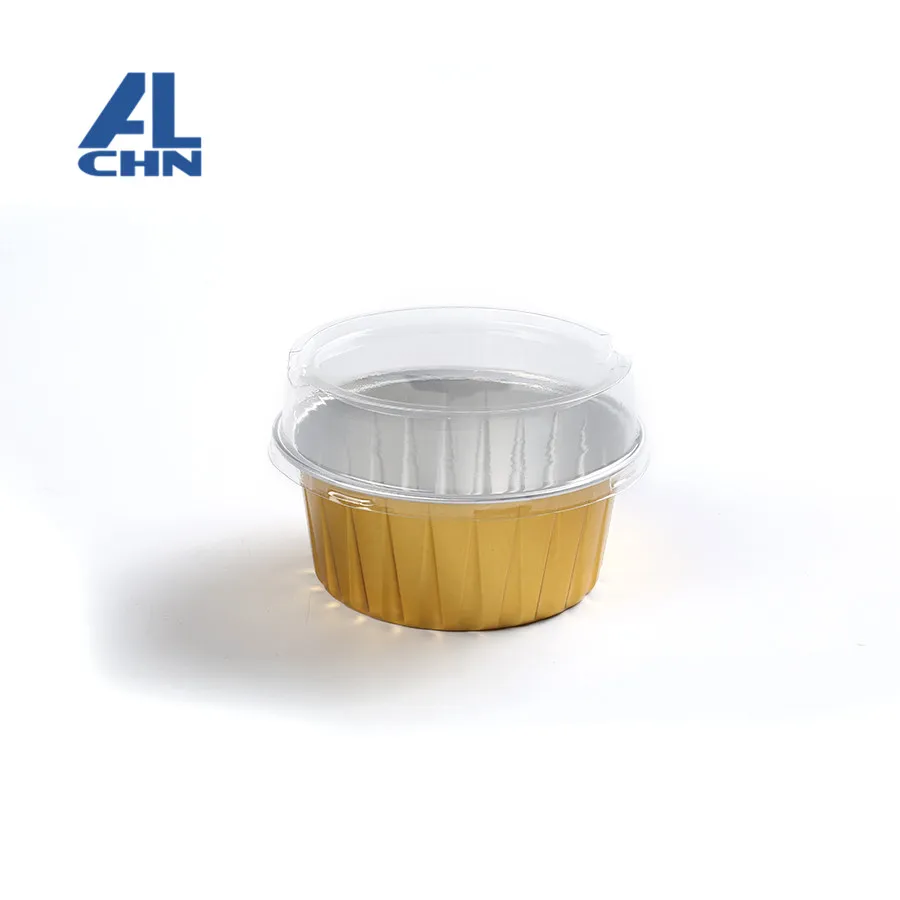
ALCHN 130ML/4.5oz Red High Barrier Disposable Aluminum Foil Dishes/Cups YY084-B Bakery Aluminum Foil Container 