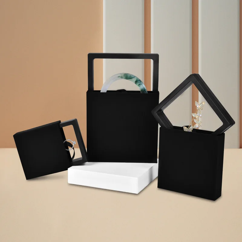 Transparent Pe Film Display Box Suspension Box Jewelry Ring Bracelet Box Small Goods Gift In Stock