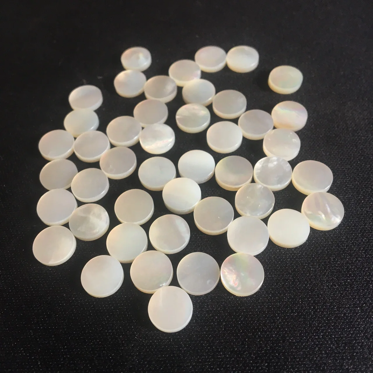 White Mother Of Pearl Shell Half Round Cabochons For Fine Jewelry Setting