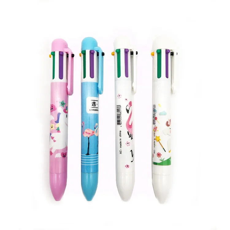 STASUN cute pattern printing 6 in 1 Multicolor Retractable Ballpoint Pens for Office School Supplies Students Children Gift