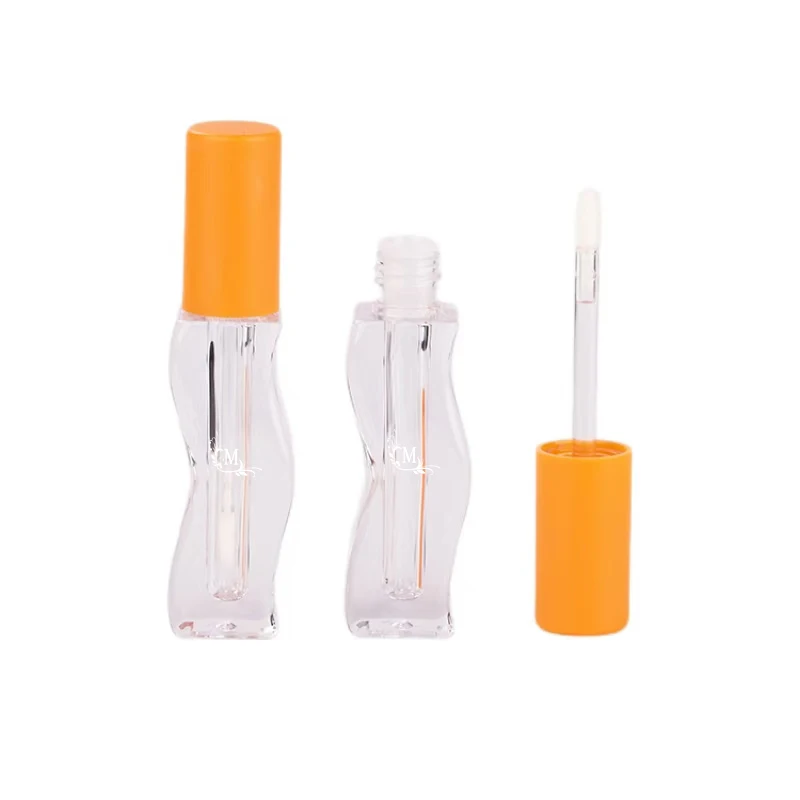 2.5ml Custom  Wave Line Clear  Empty Plastic Lip Gloss Tube Thick Wall New Unique