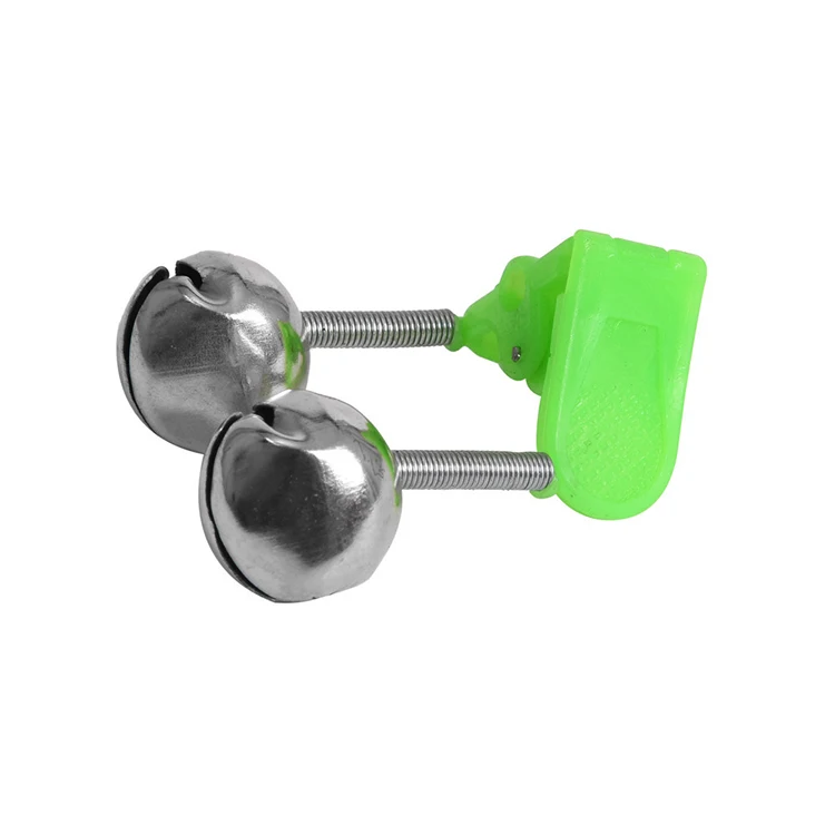 Wholesale 5cm/8g  carp fishing Green ABS Rod Bells Ring Double fishing alarm bell