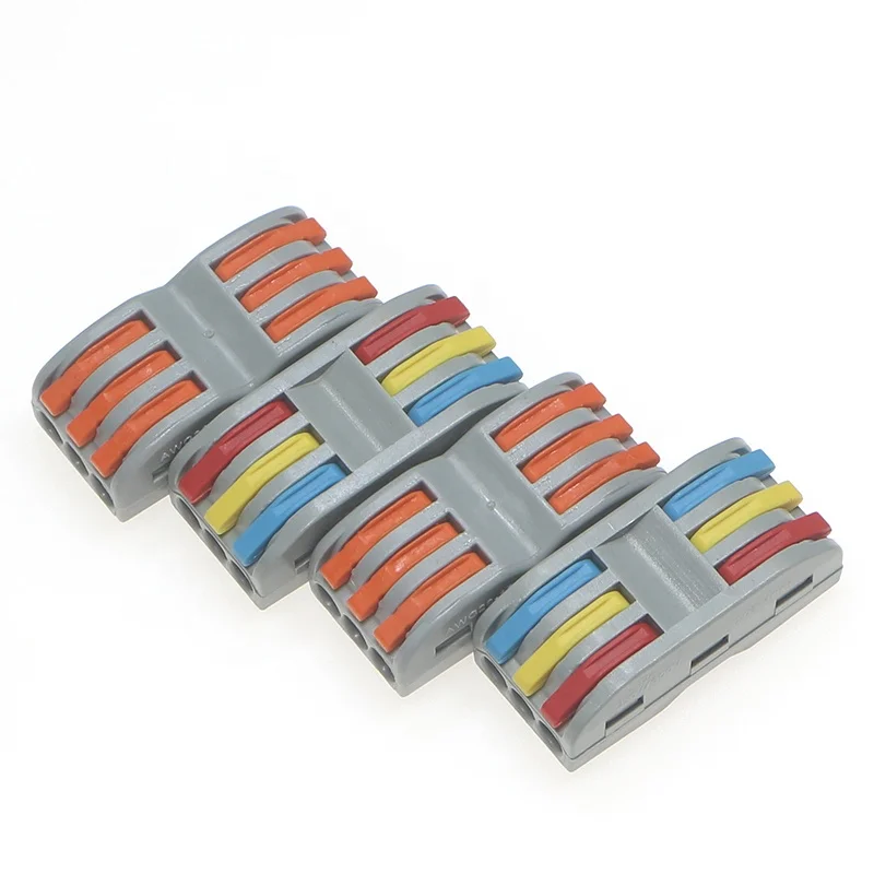 2-in/2-out hard and soft wire universal 32A quick wire connectors for luminaire wiring quick terminals