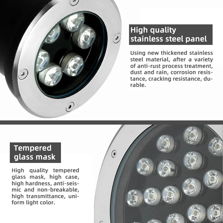 HOTOOK IP65 Waterproof 3w 100mm DC 24V Floor Recessed Deck Inground Outdoor Landscape Ground Buried Lamp Led Underground Light