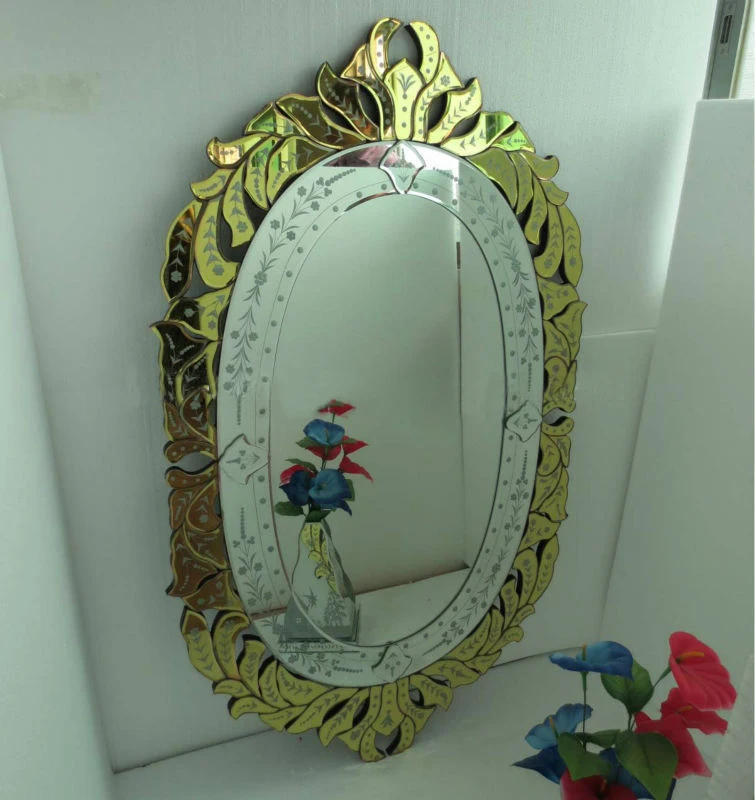 Ornate Gold Frame Mirror for Bathroom