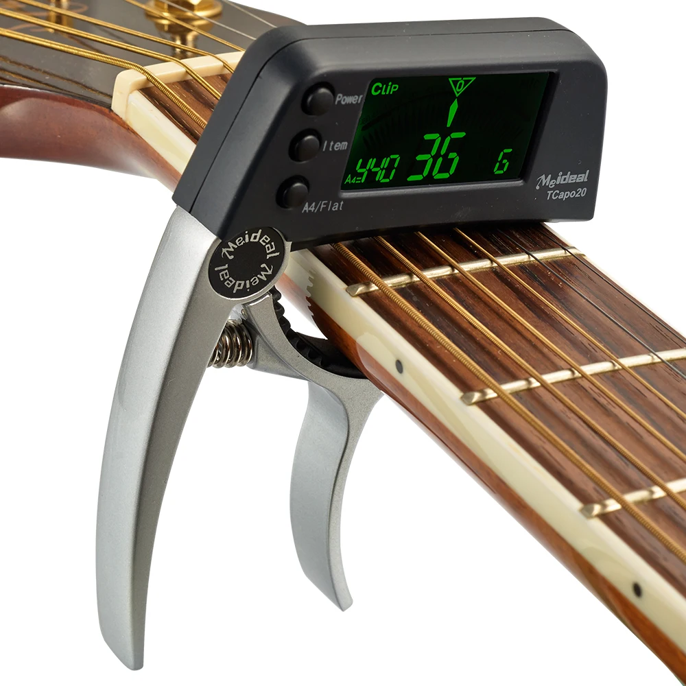 Digital Guitar Capo And Tuner 2 In 1 Classical Custom Metal Acoustic Guitar Capo With Tuner Accessories