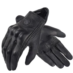 Women Motorbike Gloves Genuine Leather Motorcycle Protective Gloves Goatskin Biker Scooter Cycling Gloves