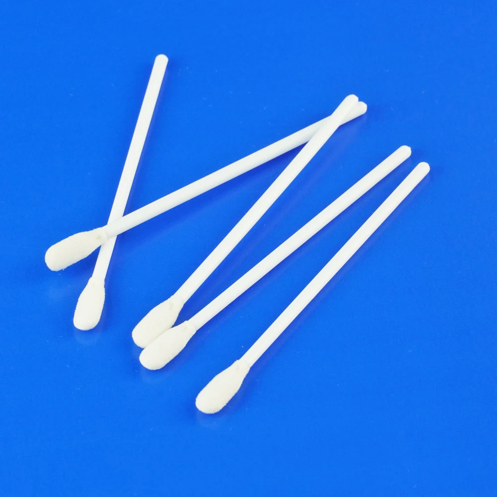 Disposable Taking Throat Foam Swabs / Pp Stick 100mm Length Foam Tip Swab