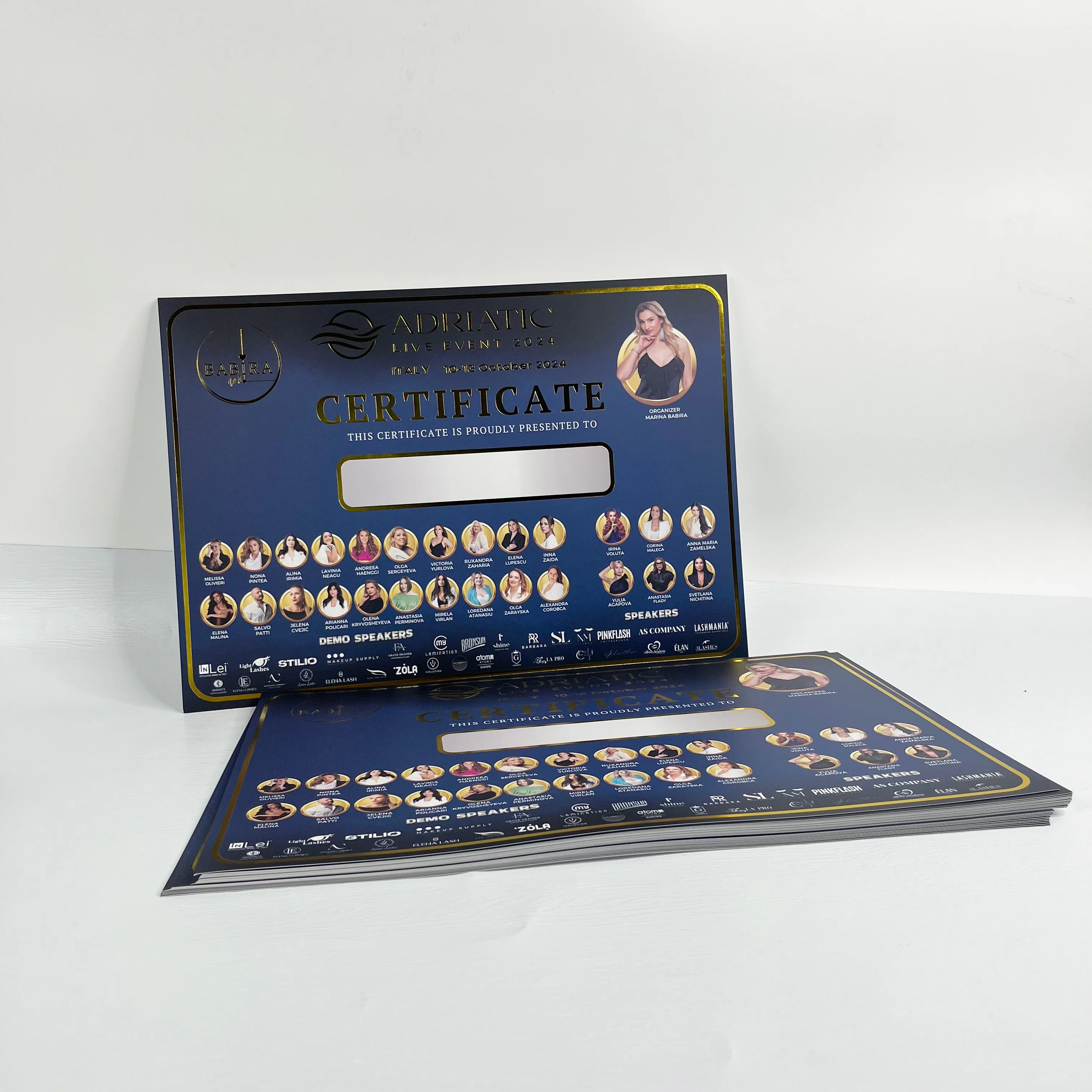 Custom gift certificate for business gold foil authenticity certificate gift certificate