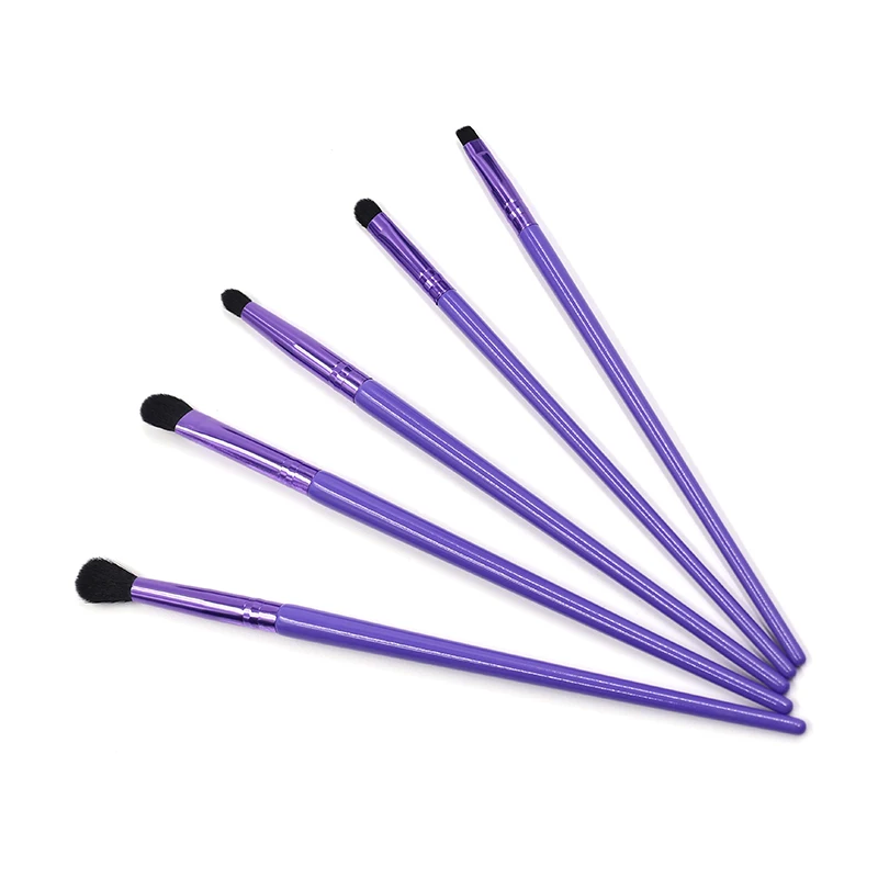 Beauty Cosmetics Basic Tool Purple Color Eyeliner Brush Eyebrow & Eyeshadow Brushes Set