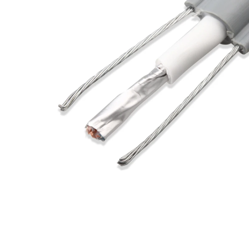 20years factory flexible cat6 elevator cable with two steel wire flat lift cable travelling UTP CAT6