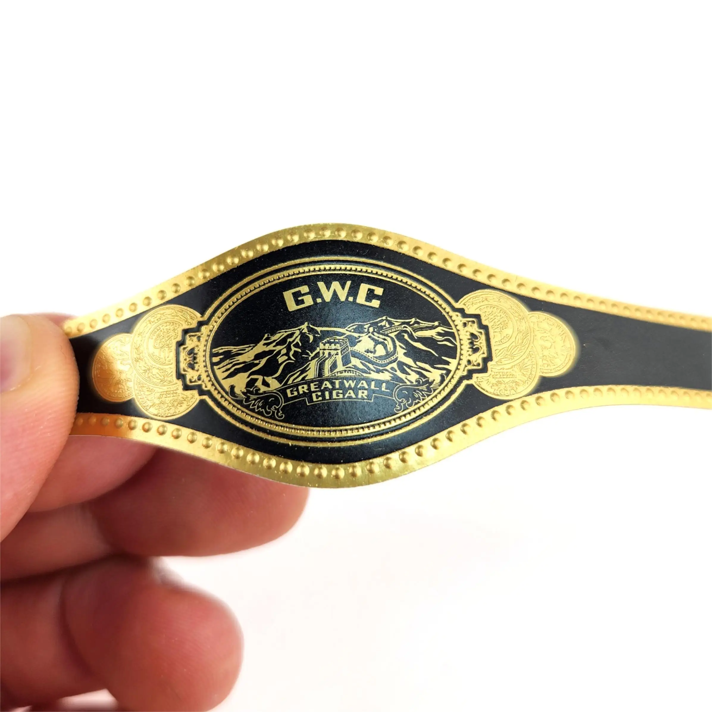 Factory Price Wholesale Custom Cigar Bands Embossed Gold Foil Art Paper Cigar Ring Label for Cigar Cigarettes