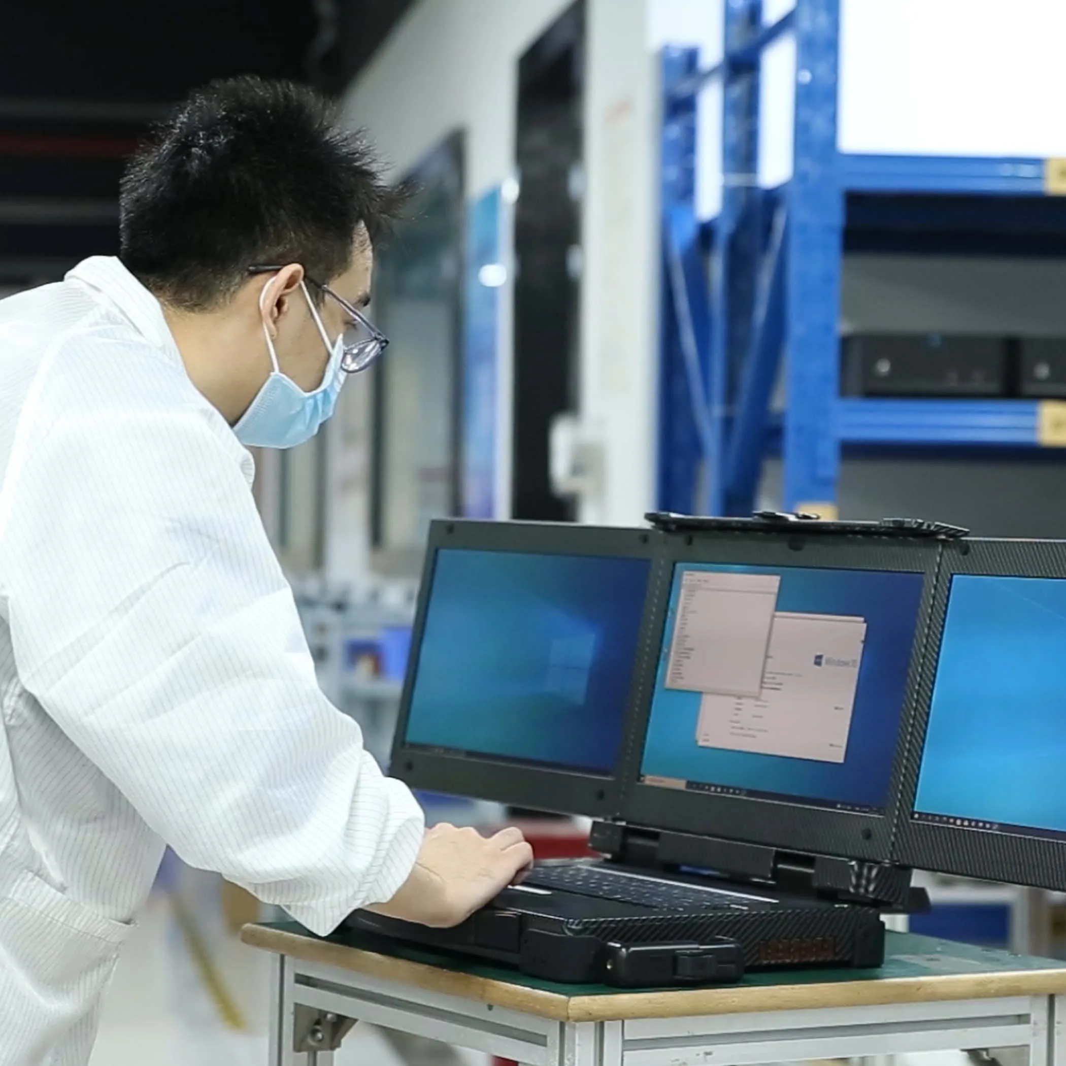 CESIPC Core I3/ I5/ I7 15.6 Inch Multifunction Portable 3 Screen Rugged Laptop Waterproof Industrial Notebook Computer