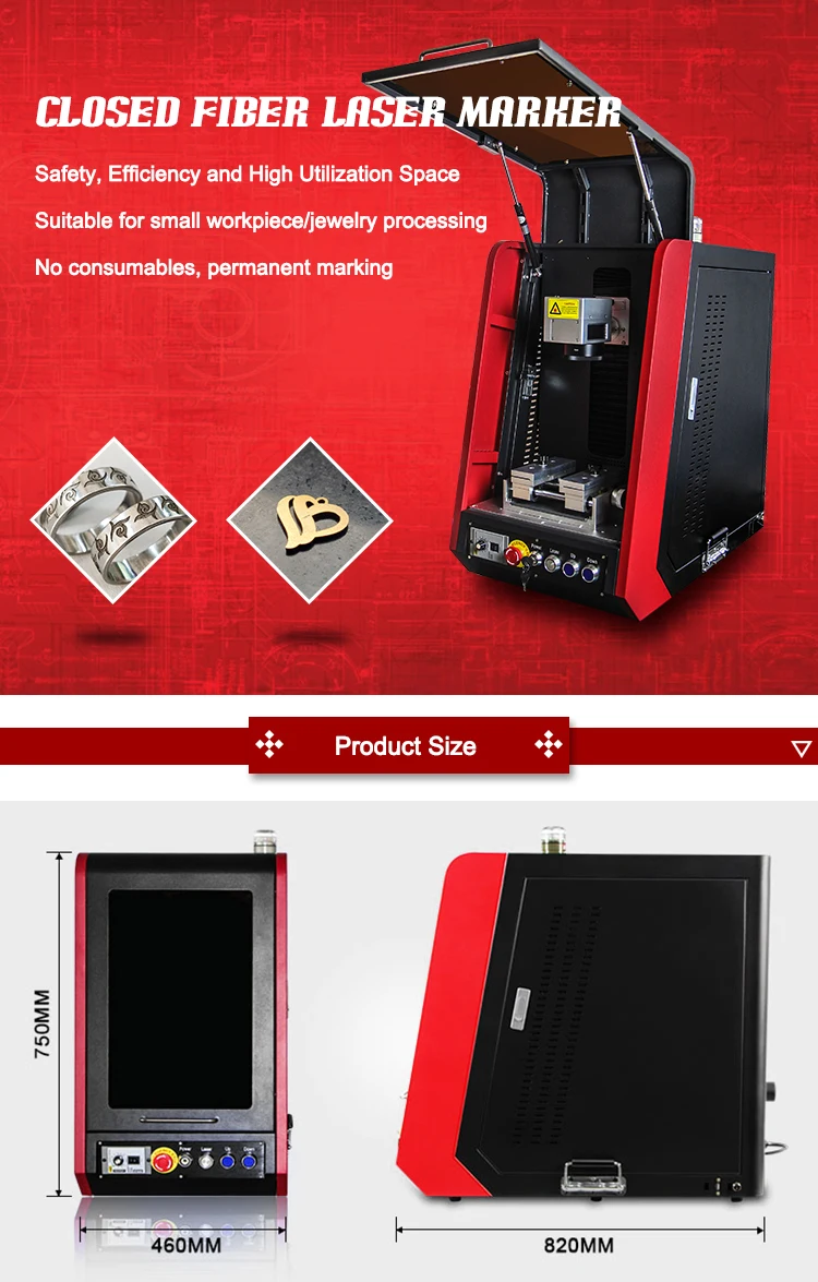 Raycus 50w fiber laser marking machine jewelry fiber laser engraving machine image on pedant keychains with Plate Fixture