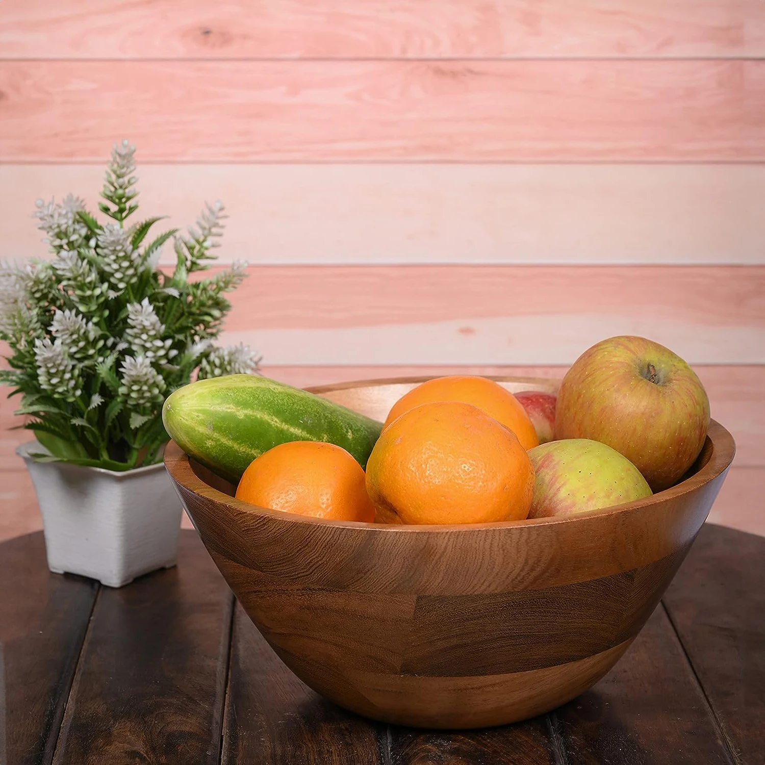 Perfect for Vegetables Salad Acacia Wood Salad Bowl Handmade Wooden Bowls Serving Bowl